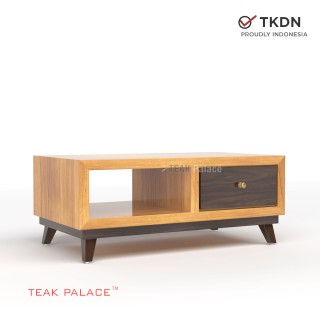 Meja Tamu Minimalis Laci Kayu Jati Kubik 100