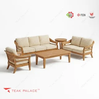 Sofa Ruang Tamu Elegan Minimalis Seri Benoa 321 - Kayu Jati Solid