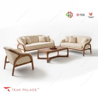 Set Kursi Kayu Jati Minimalis Modern Laguna Series - Kemewahan Ruang Tamu