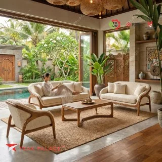 Set Kursi Kayu Jati Minimalis Modern Laguna Series - Kemewahan Ruang Tamu Set Kursi Kayu Jati Minimalis Modern Laguna Series - Kemewahan Ruang Tamu