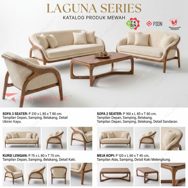 Set Kursi Kayu Jati Minimalis Modern Laguna Series - Kemewahan Ruang Tamu Set Kursi Kayu Jati Minimalis Modern Laguna Series - Kemewahan Ruang Tamu