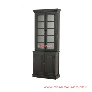 Lemari Buku Pajangan Minimalis klasik Hitam Antik Seri Jakarta