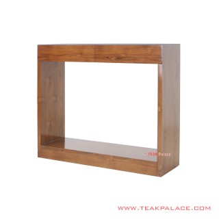 Meja Konsol 2 Laci Jati Salak brown Seri Almada