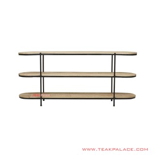 Meja Konsol Minimalis Kaki Besi Hitam Natural Harrison