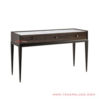 Meja Konsol Jati Black Walnut Top Table Marmer Seri Miranda