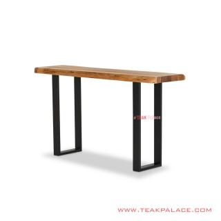 Meja Konsol Kayu Jati Melani Minimalis Kaki Besi