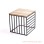Corner Table Natural teak wood Iron Kiube Series