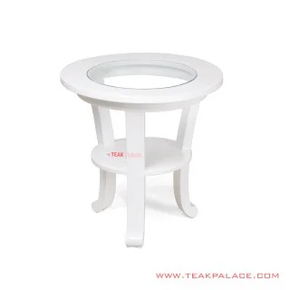 Meja Sudut Cantik White Duco Minimalis