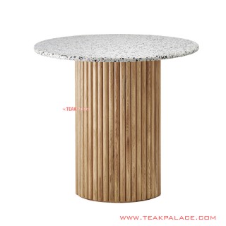 Meja Bundar Sudut Minimalis Seri Daisen Natural Meja Bundar Sudut Minimalis Seri Daisen Natural