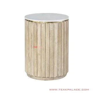 Meja Sudut Minimalis Marmer Ivina White Wash Rustic Meja Sudut Minimalis Marmer Ivina White Wash Rustic