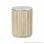 Meja Sudut Minimalis Marmer Ivina White Wash Rustic