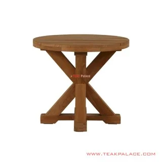 Meja Sudut Minimalis Kayu Jati Modena Salak Brown