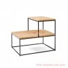 Sasmita Corner Table Iron Frame Top Natural Teak Wood sasmita corner table iron frame top natural teak wood 61