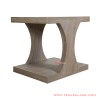 White Wash Akio Teak Minimalist Corner Table