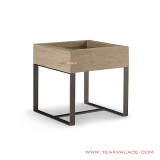 Meja Sudut Kaca Tiburon Kaki Besi Minimalis