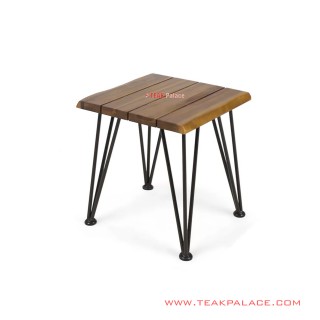 Angola Minimalist Iron Leg Corner Table Salak Brown