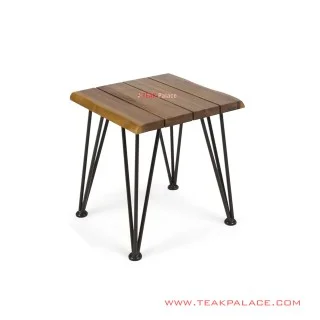 Angola Minimalist Iron Leg Corner Table Salak Brown