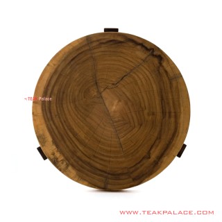 Meja Sudut Kaki Besi Minimalis Natural Seri Witson