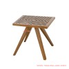 Zigma Teak Wood Minimalist Corner Table