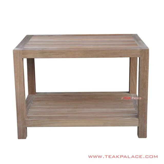 Meja Sudut Tomohon White Wash Rustic 