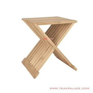 Balero Minimalist Natural Teak Folding Corner Table
