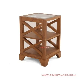 Meja Sudut Malang Golden Teak Minimalis