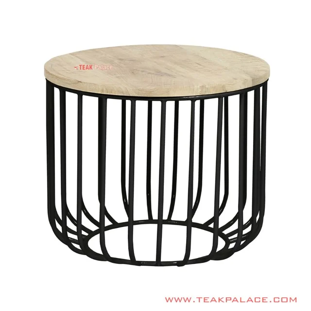 Minimalist Round Corner Table Iron Legs German Series