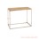 Corner Table Iron Frame Gold Color Natural Teak Wood Leaves Aespa Series