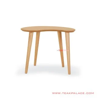 Meja Sudut Ziram Jati Natural Minimalis
