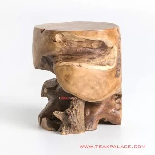 Meja Sudut Sorong Minimalis Natural Solid Teak