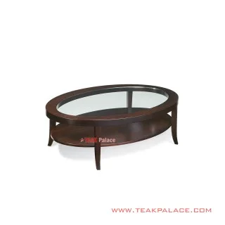 Meja Tamu Oval Jati Minimalis seri Elegant