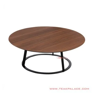 Meja Tamu Bundar Seri Giulia Jati Salak Brown