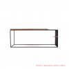 Dexter Guest Table Black Iron Frame Table Top Natural Teak dexter guest table black iron frame table top natural teak 70