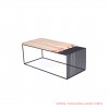 Dexter Guest Table Black Iron Frame Table Top Natural Teak dexter guest table black iron frame table top natural teak 67