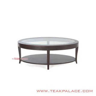 Meja Tamu Oval Jati Minimalis seri Elegant
