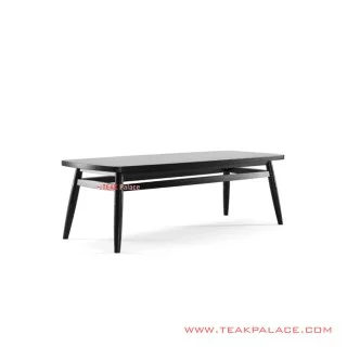 Meja Tamu Belva Black Kayu Jati Minimalis