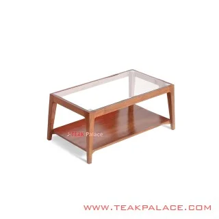 Dining Table Minimalist Glass Top Kuta Golden Teak