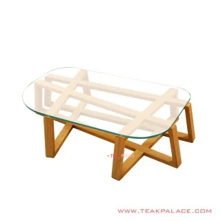 Meja Tamu Kaca 8 mm Gemini Minimalis