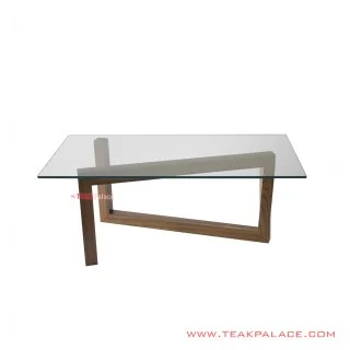 Meja Tamu Seri jiana Salak Brown Daun Kaca