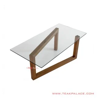 Meja Tamu Seri jiana Salak Brown Daun Kaca