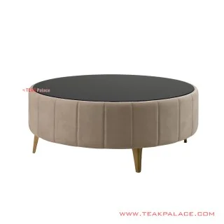 Meja Mewah Modern Oselo Jati Minimalis Bundar