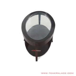 Meja Tamu Jati Top Kaca Ovale