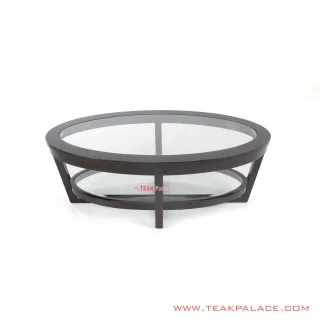 Meja Tamu Kaca Oval Toledo Kayu Jati Meja Tamu Kaca Oval Toledo Kayu Jati