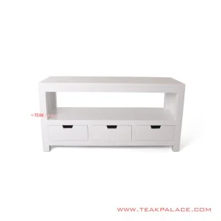 Bekasi Meja TV Minimalis Jati Putih