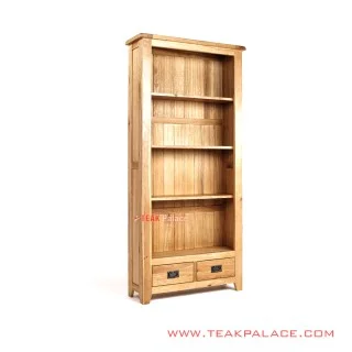 Lemari Rak Buku Hiasan Jati Natural Seri Tangerang