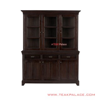 Lemari Rak Pajangan Hiasan Kayu Jati Salak Brown Seri Semarang