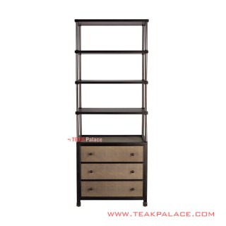 Rak Pajangan Kayu jati minimalis 3 Laci Seri Surabaya 