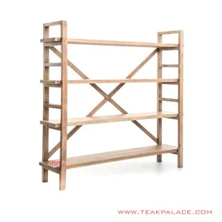 Rak Buku Hamilton Kayu Natural Minimalis