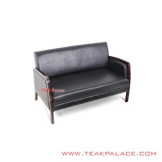 Kursi Tamu 2 Dudukan Kulit Oscar Hitam Seri Kuta