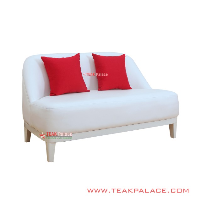 Sofa Tamu Minimalis Putih 2 Seater Lampung